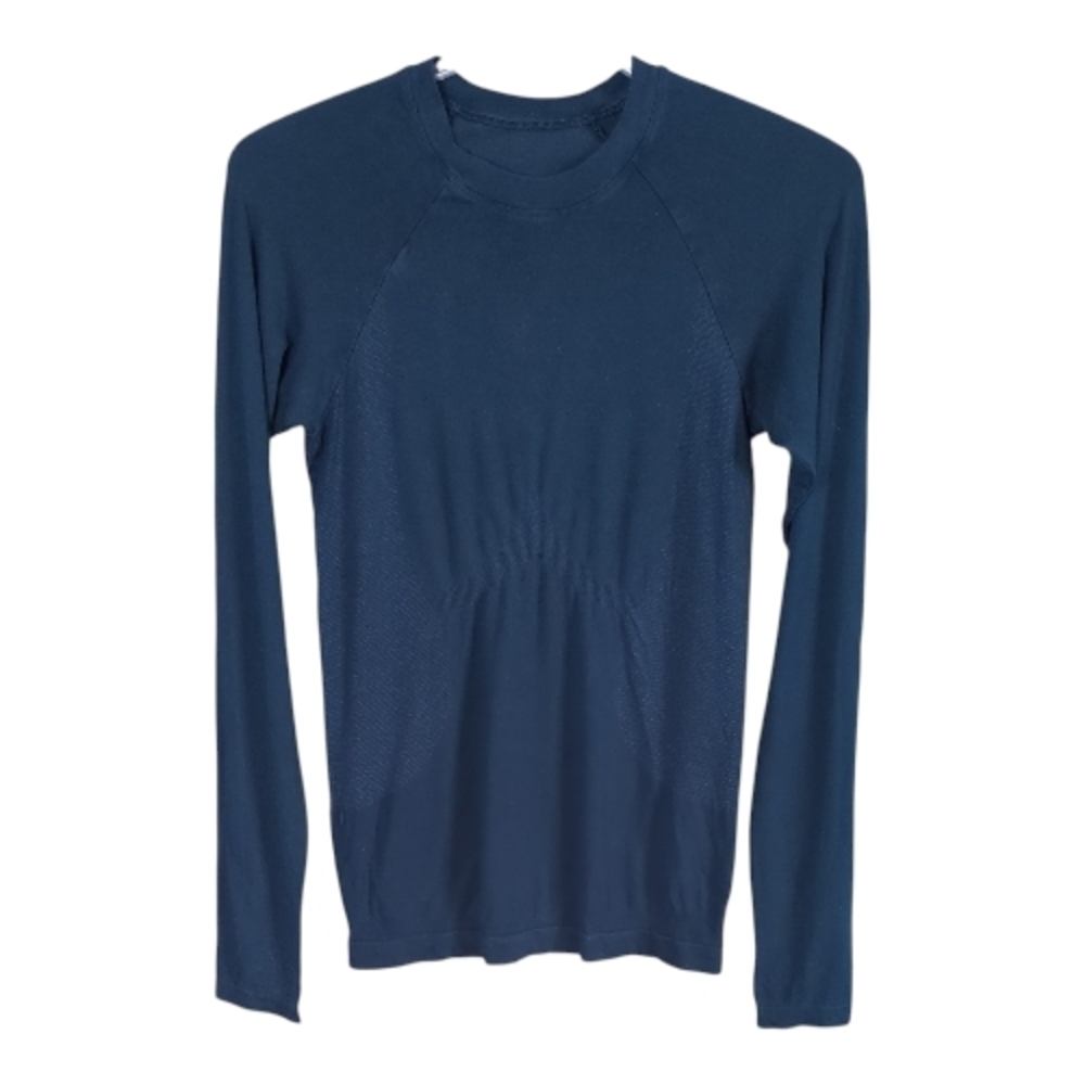 Sweaty Betty Athlete Seamless Long Sleeve Top Navy Blue Size Large‎ Activewear